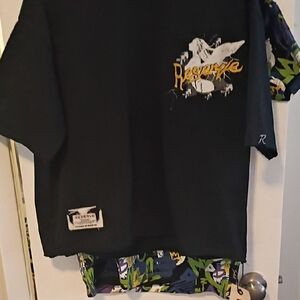 Reserve Black Graphic T-Shirt and Colorful Shorts Set